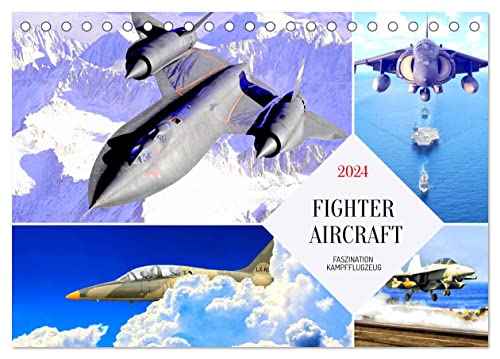 Fighter aircraft. Faszination Kampfflugzeug (Tischkalender 2024 DIN A5 quer), CALVENDO Monatskalender von CALVENDO