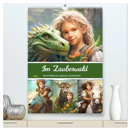 Im Zauberwald. Kleine Helden im magischen Druidenland (hochwertiger Premium Wandkalender 2025 DIN A2 hoch), Kunstdruck in Hochglanz von CALVENDO