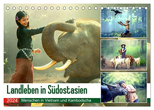 Landleben in Südostasien. Menschen in Vietnam und Kambodscha (Tischkalender 2024 DIN A5 quer), CALVENDO Monatskalender von CALVENDO