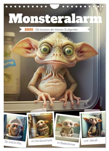 Monsteralarm. Die Invasion der kleinen Quälgeister (Wandkalender 2025 DIN A4 hoch), CALVENDO Monatskalender von CALVENDO