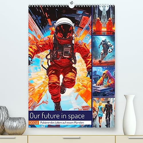 Our future in space. Pulsierendes Leben auf neuen Planeten (hochwertiger Premium Wandkalender 2024 DIN A2 hoch), Kunstdruck in Hochglanz