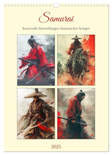 Samurai. Kunstvolle Darstellungen historischer Krieger (Wandkalender 2025 DIN A3 hoch), CALVENDO Monatskalender von CALVENDO
