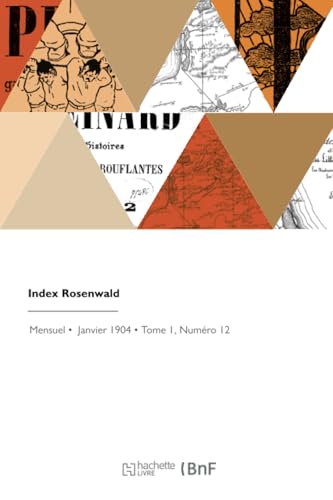 Index Rosenwald Index Rosenwald von Hachette Livre BNF