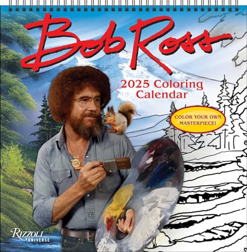 Bob Ross 2025 Coloring Wall Calendar von Rizzoli