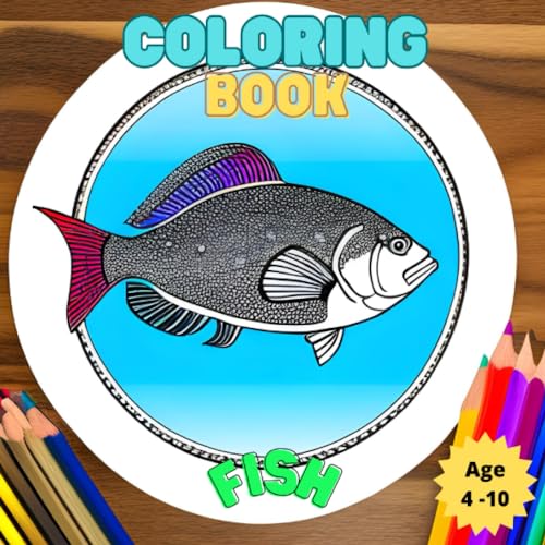 Coloring Book Mandala Fishes for kids (4-10) (Mandala Coloring Book for kids and adults)
