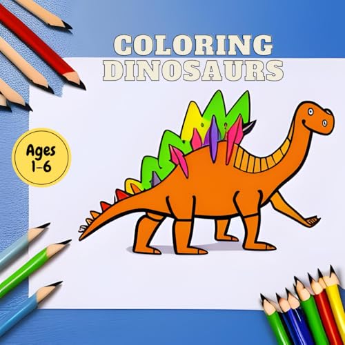 Dinosaurs Coloring Book - An interactive and educational coloring book features beautifully illustrated pages filled with prehistoric creatures for kids von Independently published