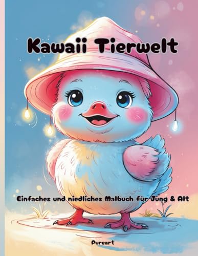 Kawaii Tierwelt: Einfaches und niedliches Malbuch für Jung & Alt: Süße Ausmalbilder zur Entspannung für Jugendliche und Erwachsene von Independently published