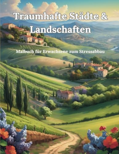 Traumhafte Städte & Landschaften: Malbuch zum Stressabbau für Erwachsene, dem Stress des Alltags entkommen und innere Ruhe & neue Kreativität finden
