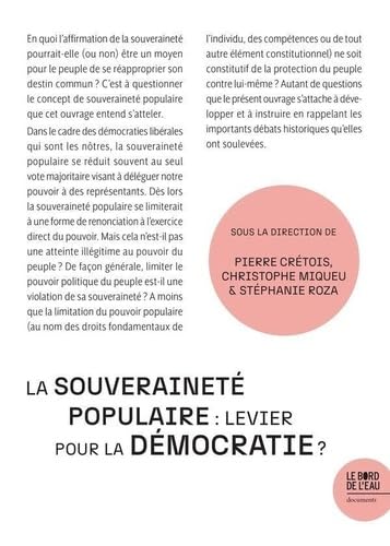 La souveraineté populaire : levier pour la démocratie ? von BORD DE L EAU