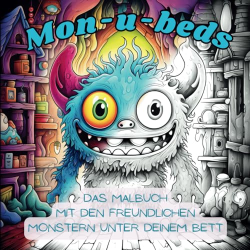 Mon-u-beds - Das Malbuch mit den freundlichen Monstern unter deinem Bett: über 50 Seiten mit liebenswerten Monstern zum Ausmalen für Kinder ab 7 Jahren