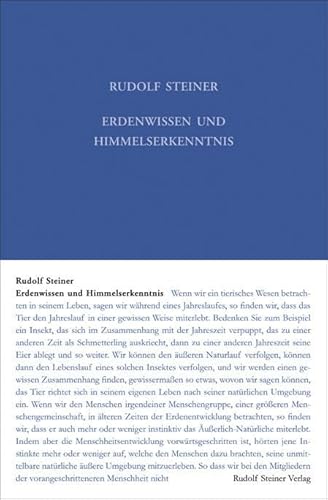 Erdenwissen und Himmelserkenntnis: Neun Vorträge, Dornach 1923 (Rudolf Steiner Gesamtausgabe: Schriften und Vorträge) von Steiner Verlag, Dornach