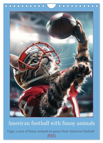 American football with funny animals (Wall Calendar 2025 DIN A4 Portrait), CALVENDO 12 Month Wall Calendar von CALVENDO