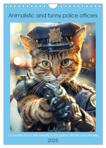 Animalistic and funny police officers (Wall Calendar 2025 DIN A4 Portrait), CALVENDO 12 Month Wall Calendar von CALVENDO