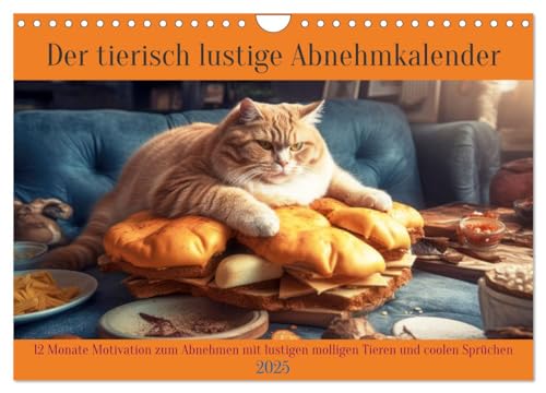 Der tierisch lustige Abnehmkalender (Wandkalender 2025 DIN A4 quer), CALVENDO Monatskalender von CALVENDO