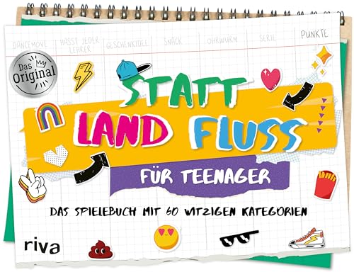 Statt Land Fluss für Teenager: Das Spielebuch mit 60 spaßigen Kategorien ab 14 Jahren. Die lustige Variante von »Stadt, Land, Fluss. Der Klassiker für Party, Geburtstag, Mädelsabend. von Riva