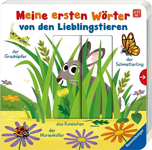 Meine ersten Wörter von den Lieblingstieren - Sprechen lernen mit großen Schiebern und Sachwissen für Kinder ab 12 Monaten