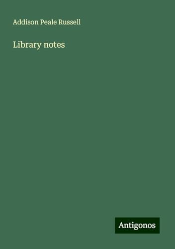 Library notes von Antigonos Verlag