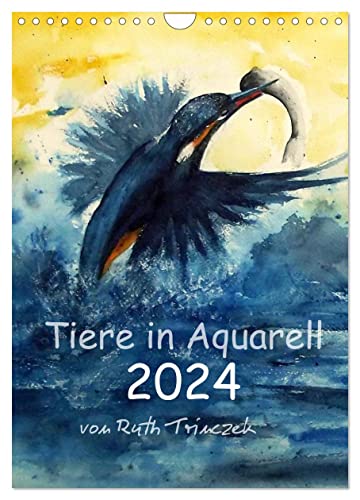 Tiere in Aquarell 2024 - von Ruth Trinczek (Wandkalender 2024 DIN A4 hoch), CALVENDO Monatskalender von CALVENDO