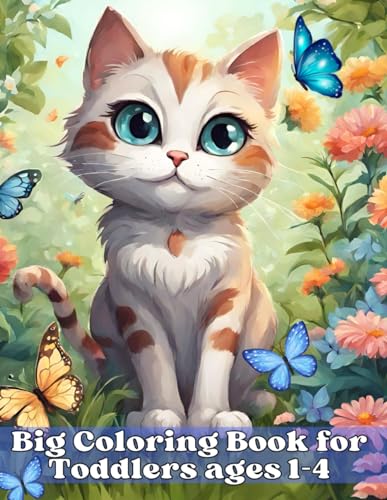 Big Coloring Book for Toddlers ages 1-4: 100 Easy and Creative Coloring Pages for Kids - Fruits, Animals, Vehicles, Flowers, Toys, Sun, Truck, Plane