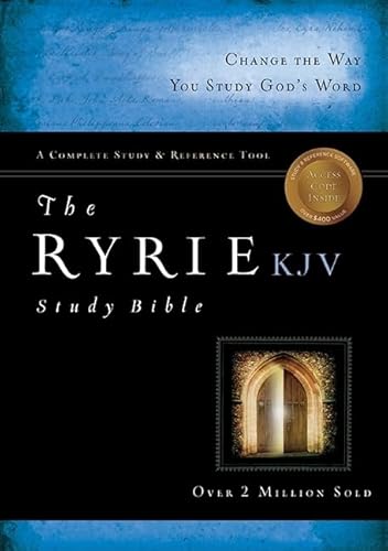 Ryrie Study Bible-KJV: King James Version, Black, Bonded Leather, Red Letter Edition, Ribbon Marker von Moody Publishers