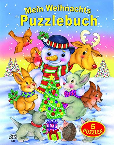 Mein Weihnachts-Puzzlebuch 5 Puzzles (12 teilig) mit gereimten Texten Blattstärke 3mm