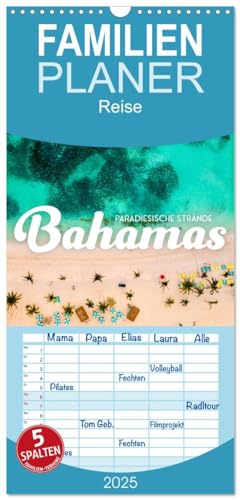 Familienplaner 2025 - Bahamas - Paradiesische Strände. mit 5 Spalten (Wandkalender, 21 cm x 45 cm), CALVENDO