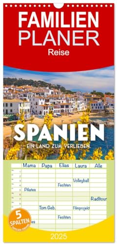 Familienplaner 2025 - Spanien - ein Land zum Verlieben. mit 5 Spalten (Wandkalender, 21 cm x 45 cm), CALVENDO von CALVENDO