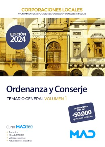 Ordenanza y Conserje de Ayuntamientos, Diputaciones y otras Corporaciones Locales. Temario general volumen 1 von Editorial MAD