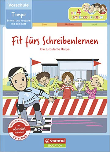 Schreibmotorik Übungsheft für Kinder in der Vorschule - STABILO Fit fürs Schreibenlernen - Tempo (Die 4 Entdecker-Freunde)