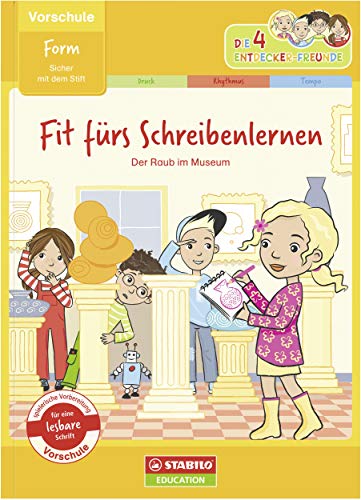 Schreibmotorik Übungsheft für Kinder in der Vorschule - STABILO Fit fürs Schreibenlernen - Form (Die 4 Entdecker-Freunde)