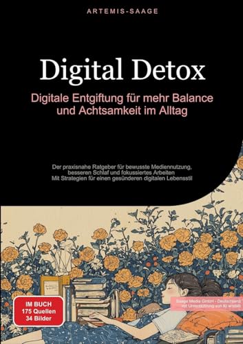 Digital Detox: Digitale Entgiftung für mehr Balance und Achtsamkeit im Alltag: Der praxisnahe Ratgeber für bewusste Mediennutzung, besseren Schlaf und ... für einen gesünderen digitalen Lebensstil von Saage Books