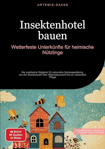 Insektenhotel bauen: Wetterfeste Unterkünfte für heimische Nützlinge: Der praktische Ratgeber für naturnahe Gartengestaltung - von der Standortwahl ... bis zur saisonalen Pflege (Insekten (DE)) von Saage Books