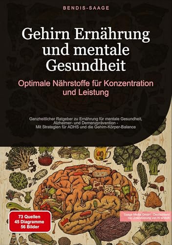 Gehirn Ernährung und mentale Gesundheit: Optimale Nährstoffe für Konzentration und Leistung: Ganzheitlicher Ratgeber zu Ernährung für mentale ... für ADHS und die Gehirn-Körper-Balance von Saage Books