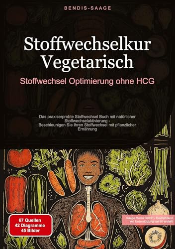 Stoffwechselkur Vegetarisch: Stoffwechsel-Optimierung ohne HCG: Das praxiserprobte Stoffwechsel Buch mit natürlicher Stoffwechselaktivierung - ... Ihren Stoffwechsel mit pflanzlicher Ernährung von Saage Books
