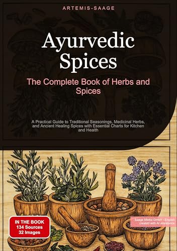 Ayurvedic Spices: The Complete Book of Herbs and Spices: A Practical Guide to Traditional Seasonings, Medicinal Herbs, and Ancient Healing Spices with ... Charts for Kitchen and Health (Spices (EN)) von Saage Books