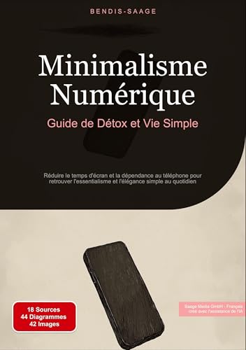 Minimalisme Numérique: Guide de Détox et Vie Simple: Réduire le temps d'écran et la dépendance au téléphone pour retrouver l'essentialisme et l'élégance simple au quotidien von Saage Books