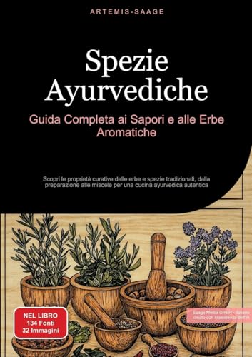 Spezie Ayurvediche: Guida Completa ai Sapori e alle Erbe Aromatiche: Scopri le proprietà curative delle erbe e spezie tradizionali, dalla preparazione alle miscele per una cucina ayurvedica autentica von Saage Books