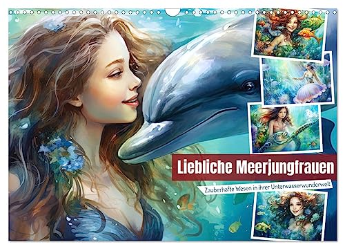 Liebliche Meerjungfrauen (Wandkalender 2025 DIN A3 quer), CALVENDO Monatskalender