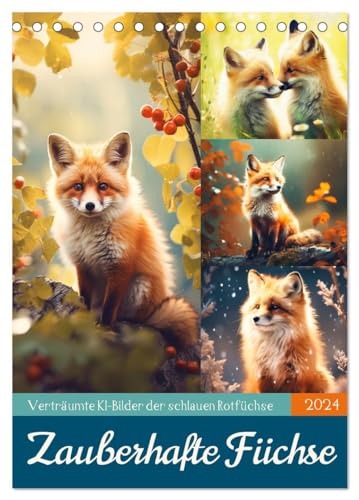 Zauberhafte Füchse (Tischkalender 2024 DIN A5 hoch), CALVENDO Monatskalender
