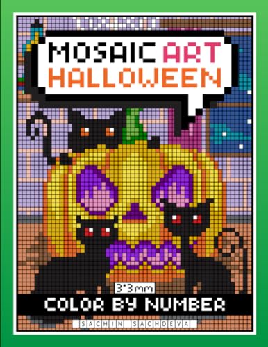 Mosaic Art Color By Number: Halloween Coloring Book for Adults Relaxation and Stress Relief with 3*3 mm sections Mosaic Art Color By Number: Halloween Coloring Book for Adults Relaxation and Stress Relief with 3*3 mm sections von Independently published