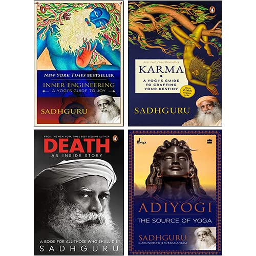 Sadhguru 4 Books Collection Set(Inner Engineering, Death, Karma, Adiyogi: The Source of Yoga) - Sadhguru