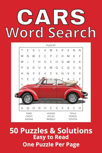 Cars Word Search: 50 Puzzles & Solutions, One Puzzle Per Page, Easy to Read Cars Word Search: 50 Puzzles & Solutions, One Puzzle Per Page, Easy to Read von Independently published