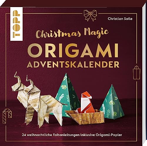 Christmas Magic. Origami Adventskalender. Adventskalenderbuch.: 24 weihnachtliche Faltanleitungen inklusive Origami-Papier von Frech