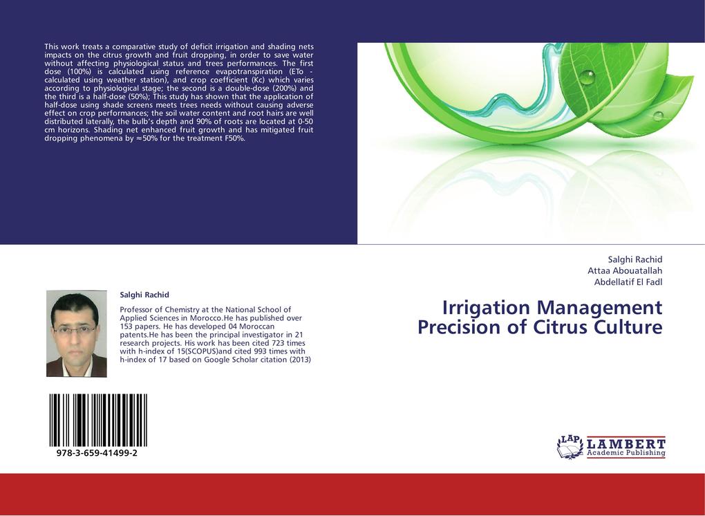 Irrigation Management Precision of Citrus Culture von LAP LAMBERT Academic Publishing