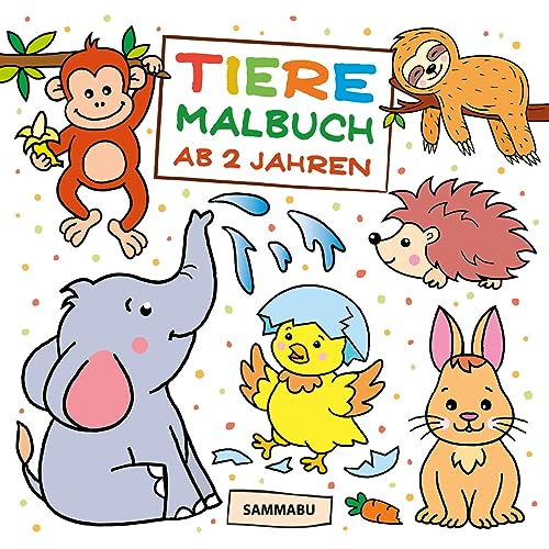 Tiere Malbuch ab 2 Jahren: Tierkinder zum Ausmalen, Kritzeln und Entdecken von Sammabu Edition