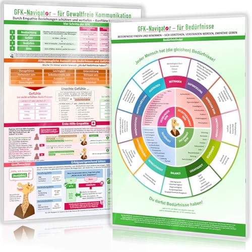 [2er Set] GFK-Navigator für Gewaltfreie Kommunikation & GFK-Navigator für Bedürfnisse (2024) – Beziehungen schützen, Konflikte kompetent lösen, ... ... benennen, sich selbst und andere verstehen