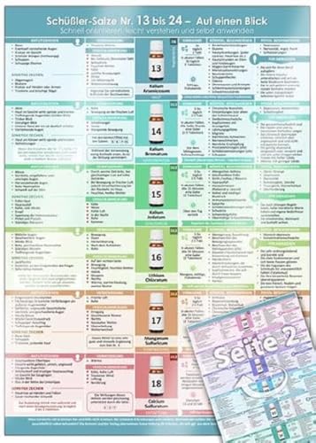 Schüßler-Salze Nr. 13 bis 24 - Alle Ergänzungssalze auf einen Blick (2024) – für Harmonie und Innere Balance mit klaren Dosierungsangaben, in Minuten ... und selbst anwenden – DINA4, laminiert