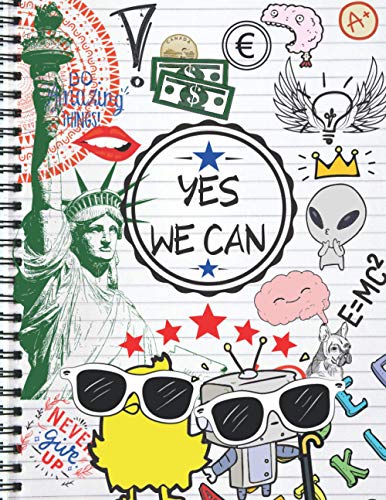 Yes we can: Yes we can : Positive motivational words and phrases | writing , inspirational , lined book | Large size
