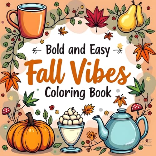 Fall Vibes Coloring Book for Adults and Teens: 150 Cozy Autumn Pages with Pumpkins, Leaves, and Harvest Scenes for Relaxation and Stress Relief von Independently published