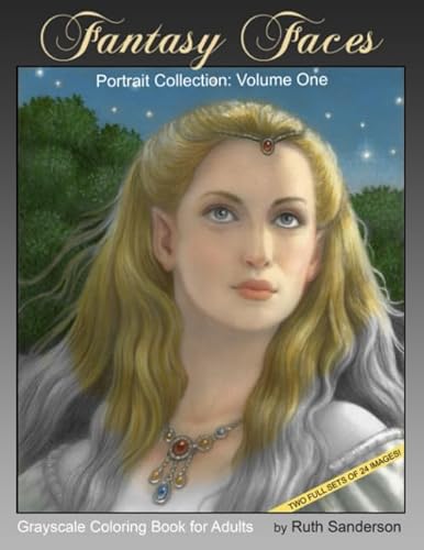 FANTASY FACES: Grayscale Coloring Book for Adults von Independently Published